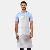 Rose Gold Glitzer Agate White Schürze (Getragen)