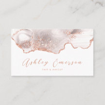 Rose Gold Glitzer Agate White