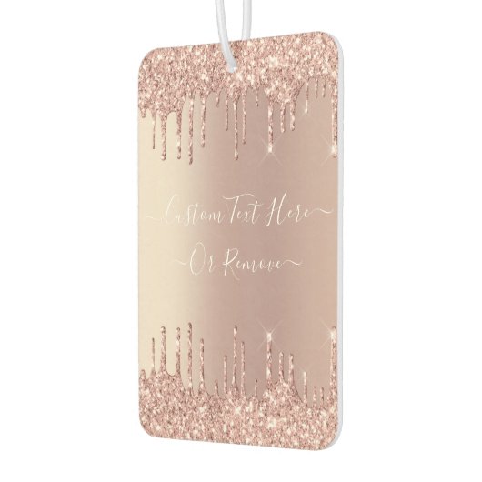 Rose Gold Glitzer Air Freshener mit Ihrem Text Autolufterfrischer (Links)