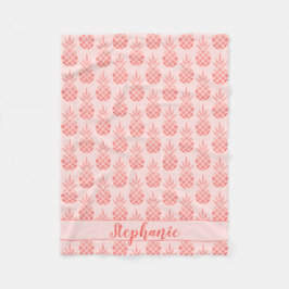 Rose Gold Glitzer Ananas Skriptname Rosa Fleecedecke