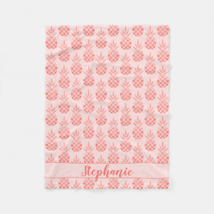 Rose Gold Glitzer Ananas Skriptname Rosa Fleecedecke
