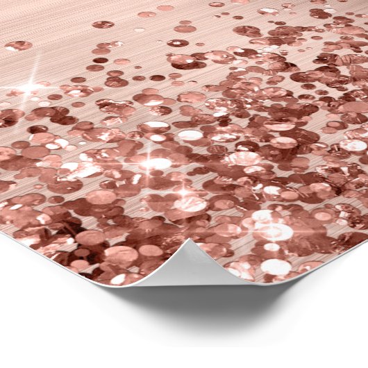 Rose Gold Glitzer and Foil 50 & Fantastische Begrü Poster (Ecke)