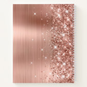Rose Gold Glitzer and Foil Girly Sketchbook Notizblock (Rückseite)