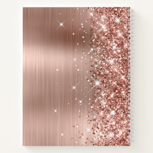 Rose Gold Glitzer and Foil Girly Sketchbook Notizblock (Rückseite)