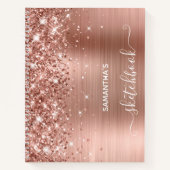 Rose Gold Glitzer and Foil Girly Sketchbook Notizblock (Vorderseite)