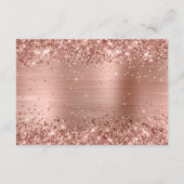 Rose Gold Glitzer and Foil Wedding Details Begleitkarte (Rückseite)