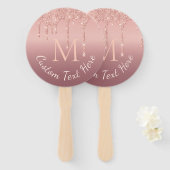 Rose Gold Glitzer Anpassen Sie den Handschuh-Lüfte Fächer (Vorne und Hinten)