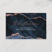 Rose Gold Glitzer Aquarell Gilded Agate Visitenkarte (Vorderseite)