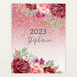 Rose Gold Glitzer Aquarell Personalisiert Planer