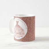 Rose Gold Glitzer Aquarellkleid Geburtstagsgeschen Kaffeetasse (Vorderseite Links)