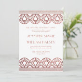 Rose Gold Glitzer Art Deco Einladung (Stehend Vorderseite)