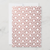 Rose Gold Glitzer Art Deco Einladung (Rückseite)