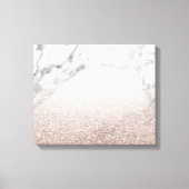 Rose Gold Glitzer auf Marmor Leinwand (Vorderseite)