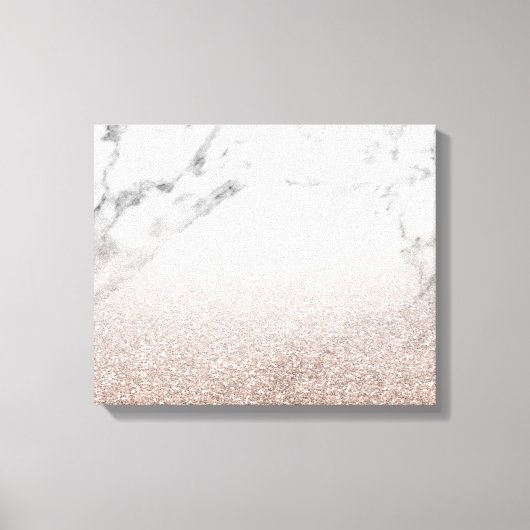 Rose Gold Glitzer auf Marmor Leinwand (Vorderseite)
