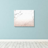 Rose Gold Glitzer auf Marmor Leinwand (Insitu (Holzboden))