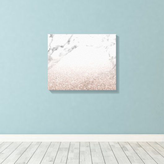Rose Gold Glitzer auf Marmor Leinwand (Insitu (Holzboden))