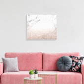 Rose Gold Glitzer auf Marmor Leinwand (Insitu (Wohnzimmer))