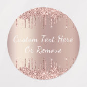 Rose-Gold-Glitzer-Aufkleber mit benutzerdefinierte Etiketten (Design 1)