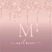 Rose-Gold-Glitzer-Aufkleber mit einem benutzerdefi Aufkleber (Vorderseite)