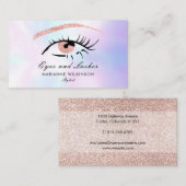 Rose Gold Glitzer Augen und Lashes Visitenkarte (Vorne/Hinten)