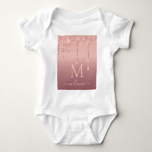 Rose Gold Glitzer Baby Bodysuit Individuelle Name Strampler