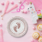 Rose Gold Glitzer Baby Feet Baby Showpersönlich Pappteller (Party)