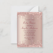 Rose Gold Glitzer Baby Shower Einladung Vorlage (Vorderseite)