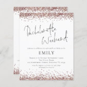 Rose Gold Glitzer Bachelorette Wochenende (Vorne/Hinten)