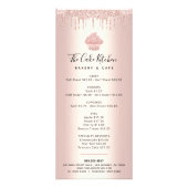 Rose Gold Glitzer Bäckerei Cupcake Konditorei Koch Werbekarte (Vorne)