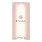 Rose Gold Glitzer Bäckerei Cupcake Konditorei Koch Werbekarte (Hinten)