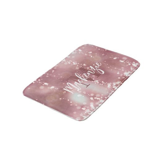 Rose Gold Glitzer Badematte (Schrägansicht)