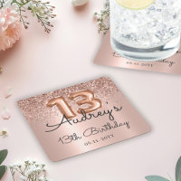 Rose Gold Glitzer Ballon Metallic 13. Geburtstag