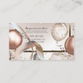 Rose Gold & Glitzer Balloons Party Eventplaner Visitenkarte (Rückseite)
