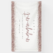 Rose Gold Glitzer Bänder Willkommensverstärker Banner (Vertikal)