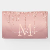 Rose Gold Glitzer Banner für benutzerdefinierte Te (Horizontal)