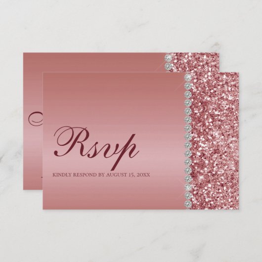 Rose Gold Glitzer Bat Mitzvah (Vorne/Hinten)