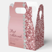 Rose Gold Glitzer Bat Mitzvah Geschenkschachtel (Geöffnet)