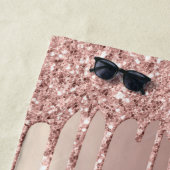 Rose Gold Glitzer Beach Handtuch Name (Beispiel)