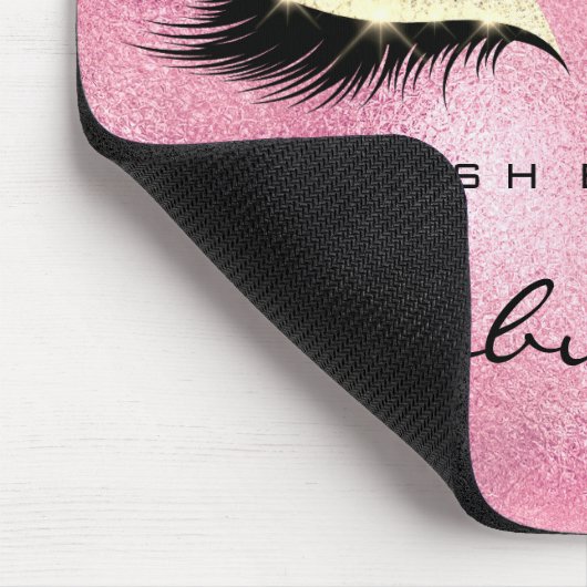 Rose Gold Glitzer Beauty Lashes Makeup Pink Mousepad (Ecke)