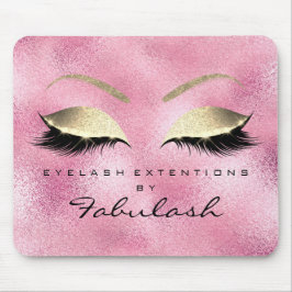 Rose Gold Glitzer Beauty Lashes Makeup Pink Mousepad