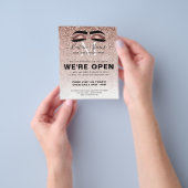 Rose Gold Glitzer Beauty Salon Lashes Flyer (Gruppe)