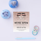 Rose Gold Glitzer Beauty Salon Lashes Flyer (Einzeln)
