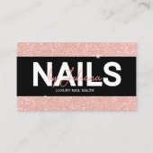 Rose Gold Glitzer Beauty Salon QR Code Visitenkarte (Vorderseite)