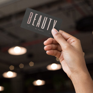 Rose Gold Glitzer Beauty Salon Visitenkarte