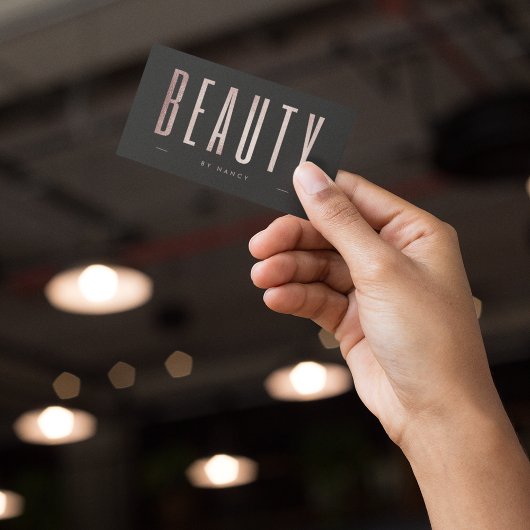 Rose Gold Glitzer Beauty Salon Visitenkarte