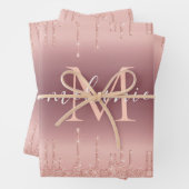 Rose Gold Glitzer Benutzerdefiniert Ihr Letter Nam Geschenkpapier Set (Beispiel)
