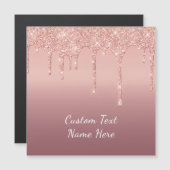 Rose Gold Glitzer Benutzerdefiniert Ihre Text-Magn Magnetkarte (Vorne/Hinten)