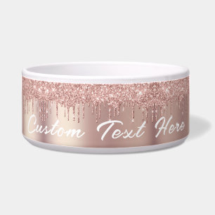 Rose Gold Glitzer Benutzerdefinierte Textnamenbox Napf