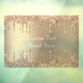 Rose Gold Glitzer Benutzerdefinierte Textnamenskla Fensteraufkleber (Blatt 3)