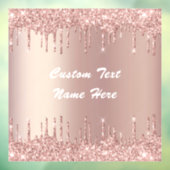 Rose Gold Glitzer Benutzerdefinierte Textnamenskla Fensteraufkleber (Blatt 3)